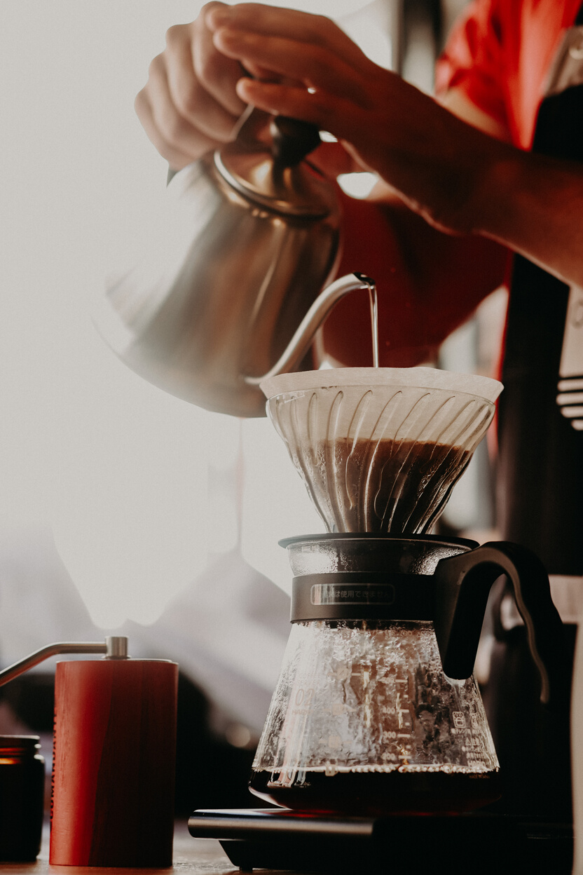  A Close-Up Shot of a Pour Over Coffee being Brewed